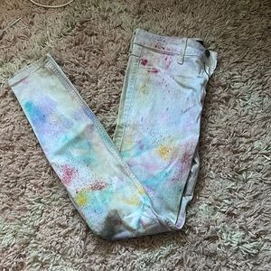 Tie dye Hollister skinny jeans